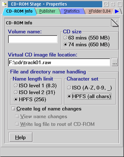 CD-ROM Stage - Properties